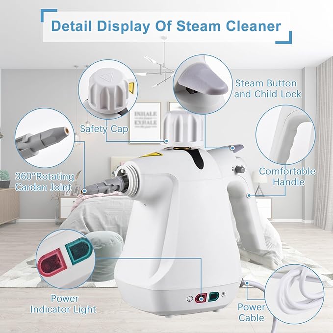 Multipurpose Steam Cleaner – High-Pressure Handheld Steamer for Home, Kitchen & Ca