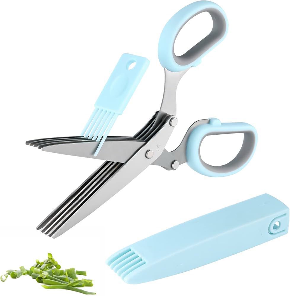 Herb Scissors with 5 Blades – Multipurpose Kitchen Tool for Quick Herb Cutting