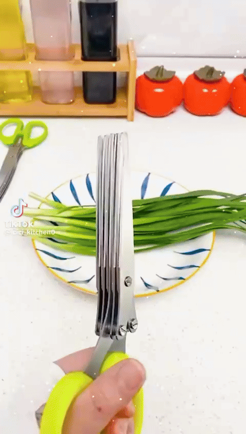 Herb Scissors with 5 Blades – Multipurpose Kitchen Tool for Quick Herb Cutting