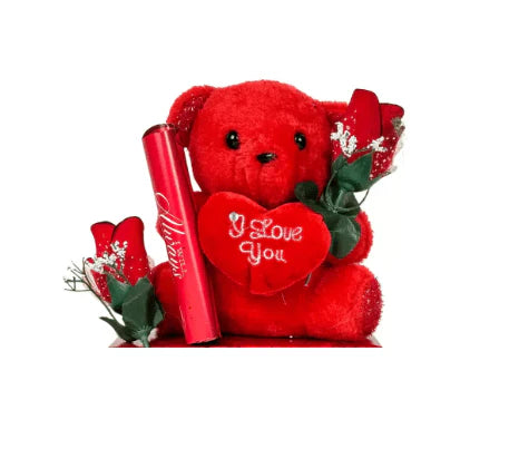 teddy and flower combo
